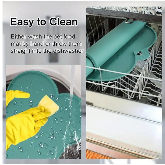 Silicone Dog Feeding Mat - Waterproof Non-Slip Pet Bowl Pad for Dogs & Cats - Picture 7 of 7